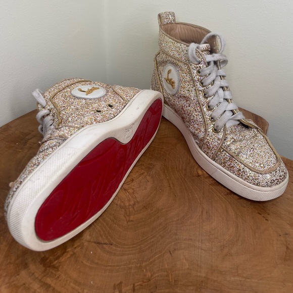 Christian louboutin Bip Bip glitter high top sneakers 38 - Picture 3 of 12